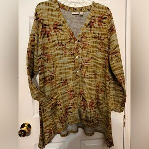 LOGO by Lori Goldstein Tunic Cardigan Top XL Multicolor